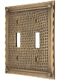 Bungalow Style Double Toggle Switch Plate In Solid Cast Brass